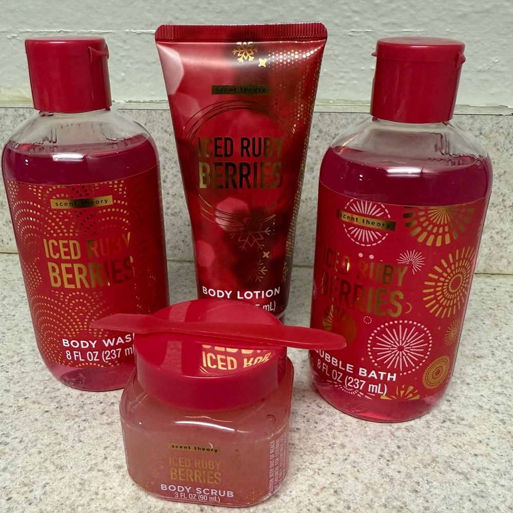 New SCENT THEORY Iced Ruby Berries Bath & Body Set
